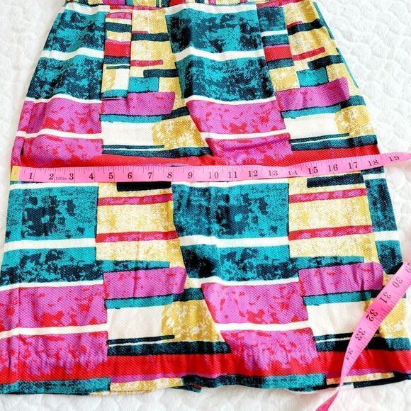 Dolce Vita Sorbet skirt abstract colorful pencil retro 80s 90s 4 small bright - Picture 8 of 10